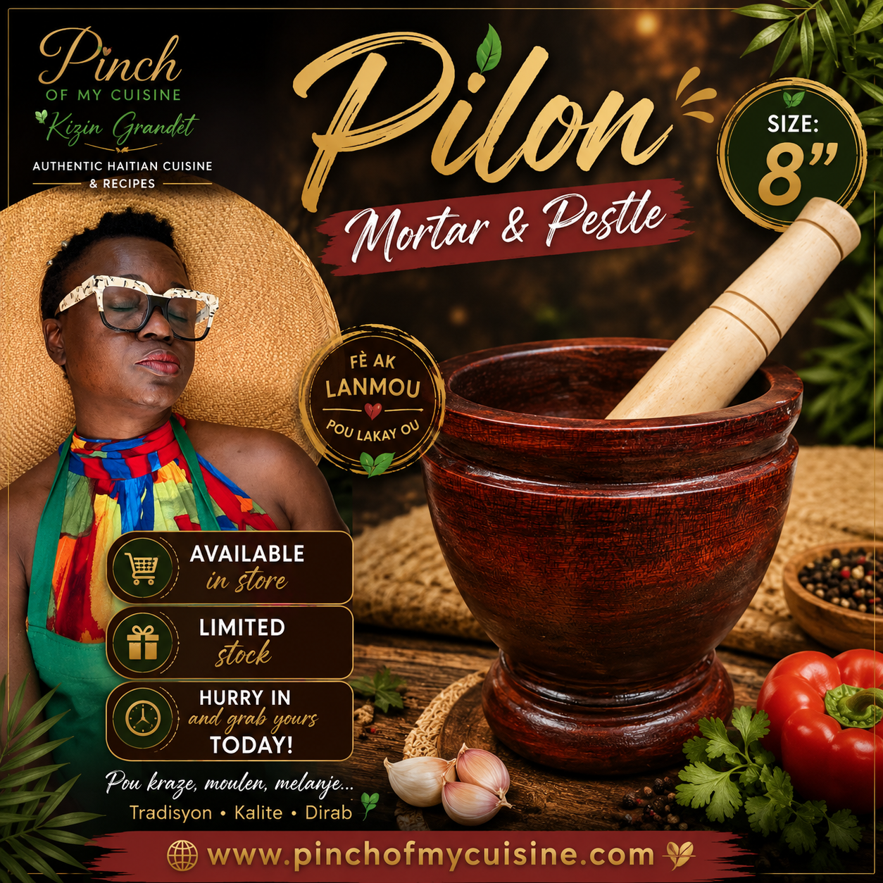 Pilon (Mortar&Pestle) 8"