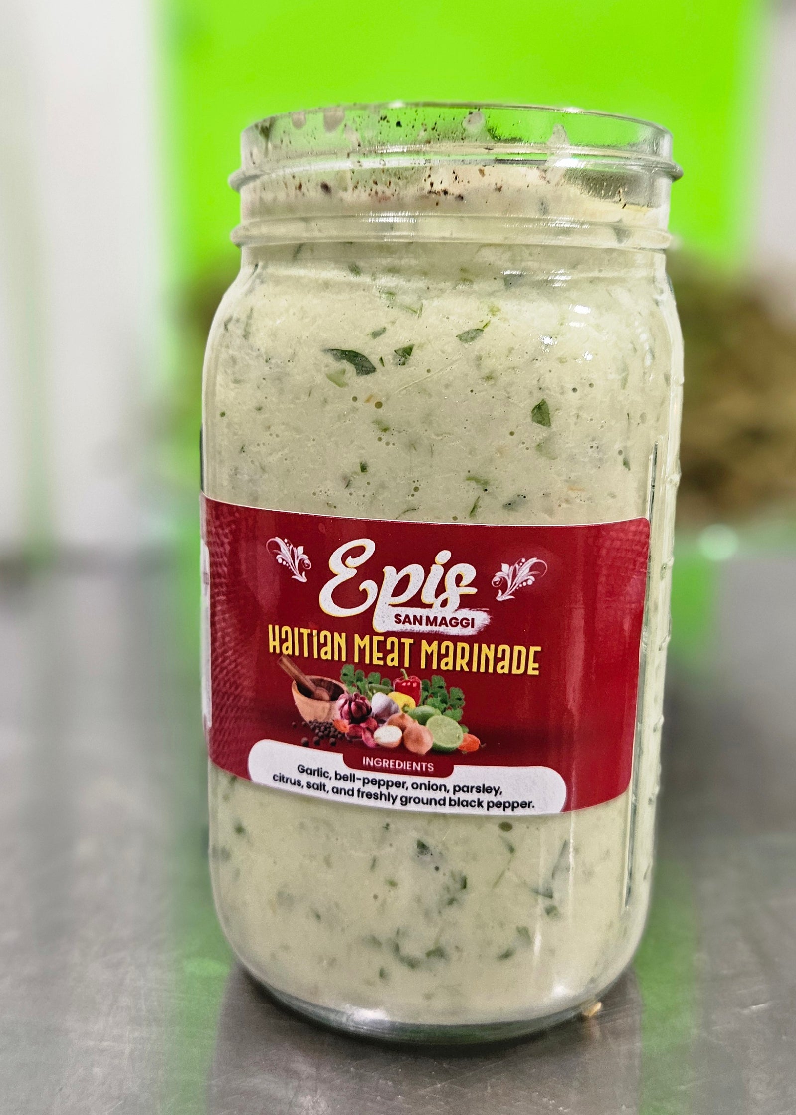 Lay, pèsi, piman dous, zonyon, asid fre, sel ak pwav pile. #epis