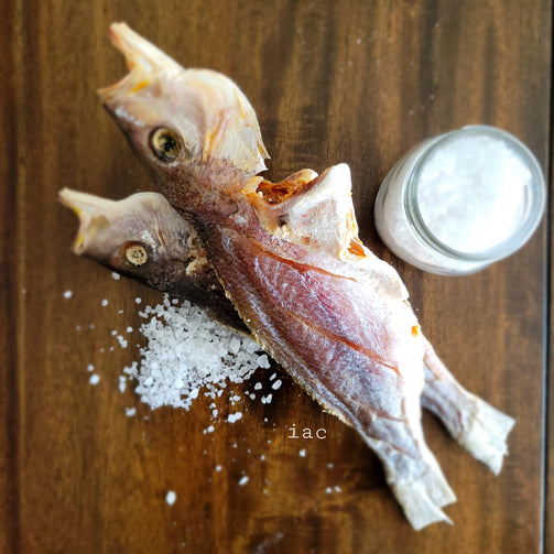 Dried Yellowtail snapper (Pwason seche), a classic recipe in Haitian's Cuisine. 